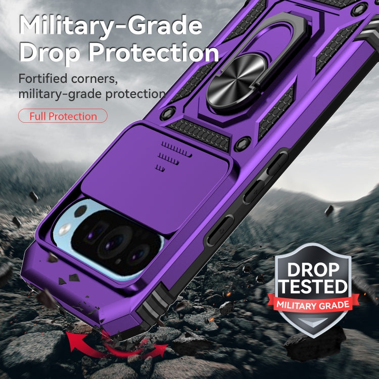 For Google Pixel 9 Sliding Camshield Holder Phone Case(Purple) - Google Cases by buy2fix | Online Shopping UK | buy2fix