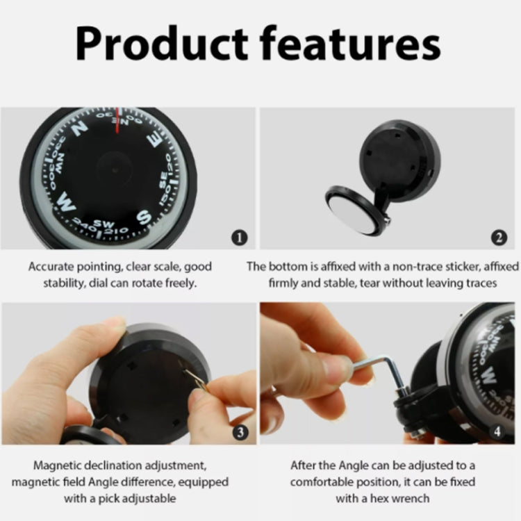 Nisa LC500 Car Compass Ball Car Decoration - Clocks & Car Meters by buy2fix | Online Shopping UK | buy2fix