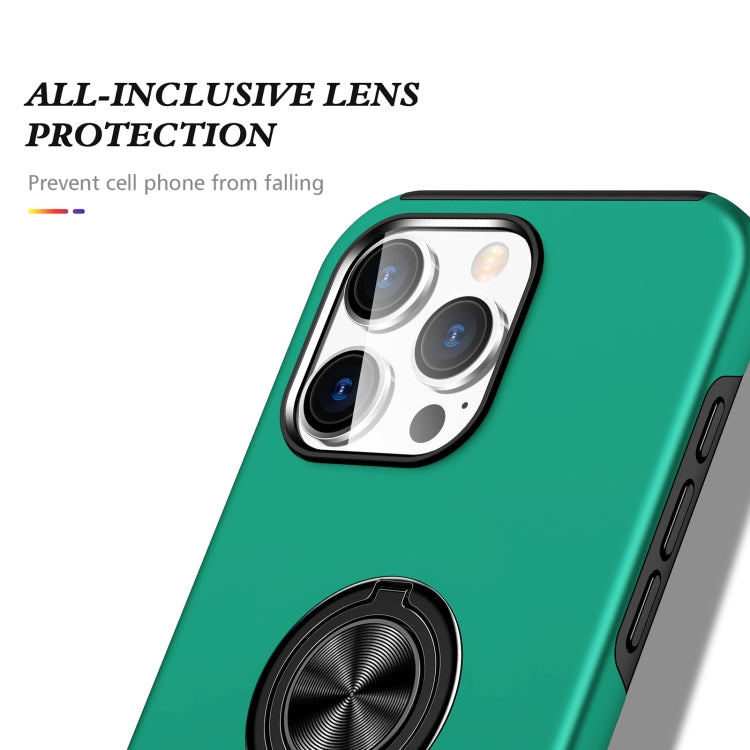 For iPhone 16 Pro Magnetic Ring Holder Phone Case(Dark Green) - iPhone 16 Pro Cases by buy2fix | Online Shopping UK | buy2fix