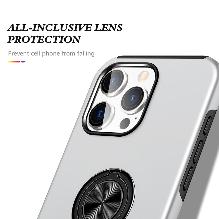 For iPhone 16 Pro Max Magnetic Ring Holder Phone Case(Silver) - iPhone 16 Pro Max Cases by buy2fix | Online Shopping UK | buy2fix