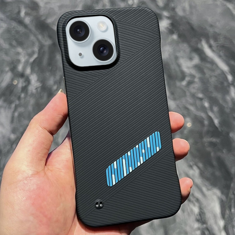 For iPhone 15 Carbon Fiber Frameless Cooling Phone Case(Blue) - iPhone 15 Cases by buy2fix | Online Shopping UK | buy2fix