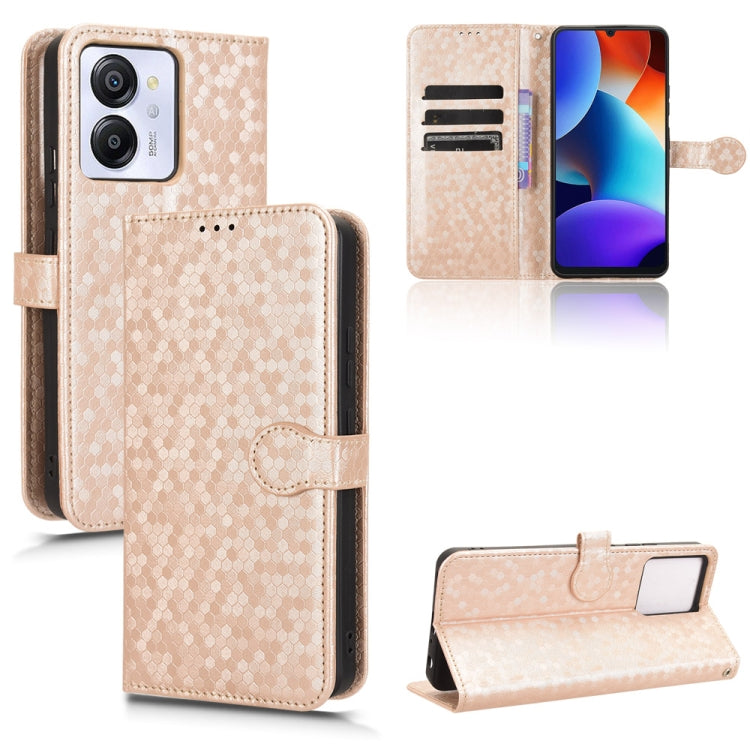 For Blackview Oscal Modern 8 / Color 8 Honeycomb Dot Texture Leather Phone Case(Gold) - More Brand by buy2fix | Online Shopping UK | buy2fix