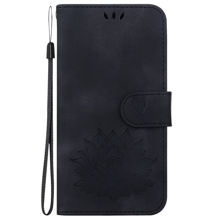 For Google Pixel 9 Lotus Embossed Leather Phone Case(Black) - Google Cases by buy2fix | Online Shopping UK | buy2fix