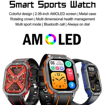 LEMFO HK56 2.06 inch BT5.3 IP68 Sport Smart Watch, Support Bluetooth Call / Message Notification / Heart Rate / Blood Pressure Health Monitor(Blue) - Smart Watches by LEMFO | Online Shopping UK | buy2fix