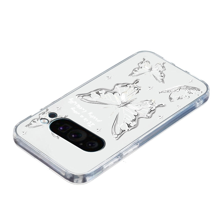 For Google Pixel 9 Colored Drawing Pattern Transparent TPU Phone Case(Butterflies) - Google Cases by buy2fix | Online Shopping UK | buy2fix