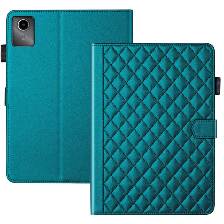 For Lenovo Tab M11 / Xiaoxin Pad 11 2024 Rhombus Lattice Leather Tablet Case(Dark Green) - Lenovo by buy2fix | Online Shopping UK | buy2fix