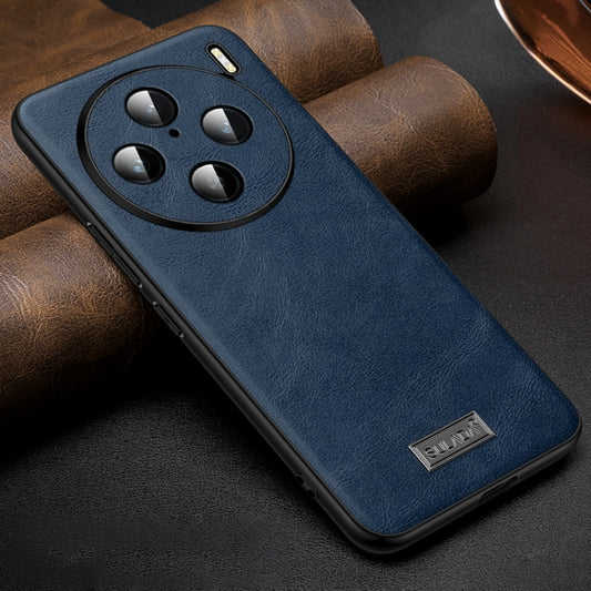 For vivo X100s Pro / X100 Pro SULADA Shockproof TPU + Handmade Leather Phone Case(Blue) - X100 Pro Cases by SULADA | Online Shopping UK | buy2fix