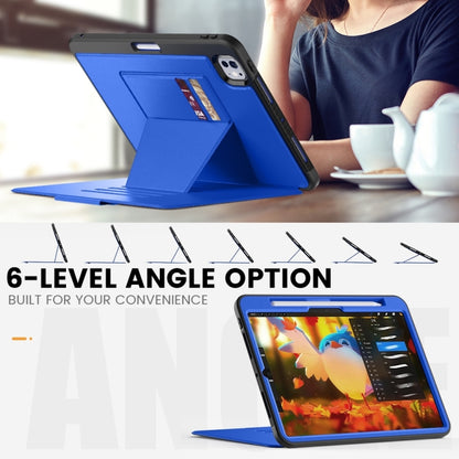 For iPad Pro 11 2024 Smart B Magnetic Holder Leather Tablet Case(Blue) - iPad Pro 11 2024 Cases by buy2fix | Online Shopping UK | buy2fix