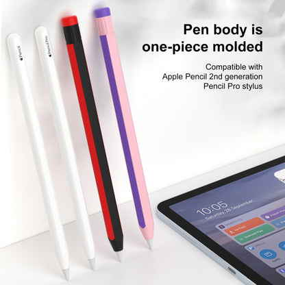 For Apple Pencil 2 / Pencil Pro Colorful Pencil Style Stylus Silicone Protective Case(Yellow Black) - Pencil Accessories by buy2fix | Online Shopping UK | buy2fix