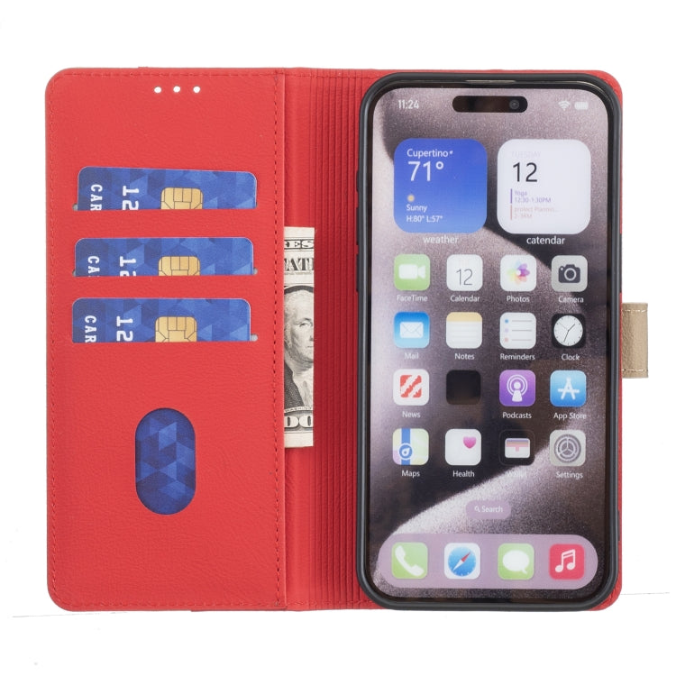 For Google Pixel 9 Pro Color Matching RFID Anti-theft Leather Phone Case(Red) - Google Cases by buy2fix | Online Shopping UK | buy2fix