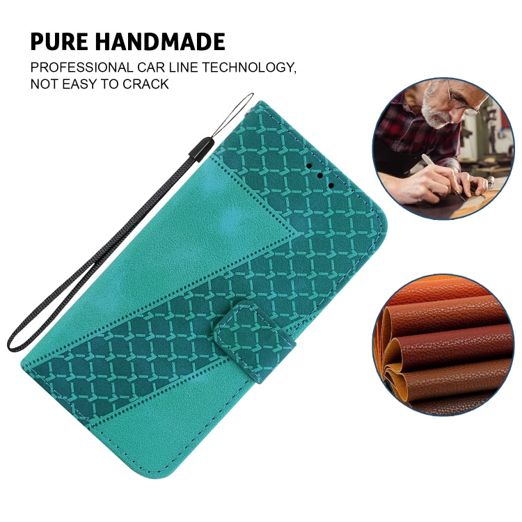 For Xiaomi Redmi K70 / K70 Pro Seven-shaped Embossed Leather Phone Case(Green) - K70 Cases by buy2fix | Online Shopping UK | buy2fix