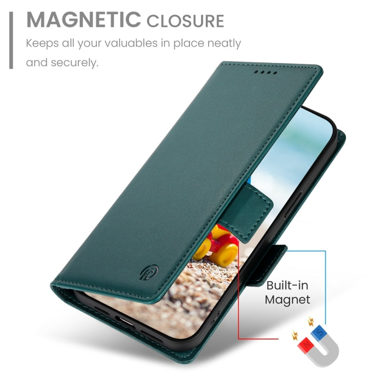 For Google Pixel 9 Pro Side Buckle Magnetic Frosted Leather Phone Case(Dark Green) - Google Cases by buy2fix | Online Shopping UK | buy2fix