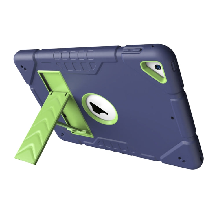 For iPad 9.7 2018 / Air / Air 2 Armor Holder Silicone Hybrid PC Tablet Case(Navy Yellow Green) - iPad 9.7 (2018) & (2017) Cases by buy2fix | Online Shopping UK | buy2fix