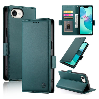 For iPhone SE 2024 Side Buckle Magnetic Frosted Leather Phone Case(Dark Green) - More iPhone Cases by buy2fix | Online Shopping UK | buy2fix