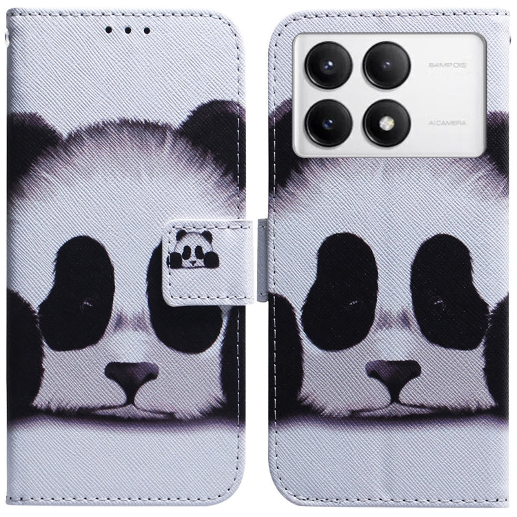 For Xiaomi Redmi K70 Pro / K70 Coloured Drawing Flip Leather Phone Case(Panda) - K70 Cases by buy2fix | Online Shopping UK | buy2fix