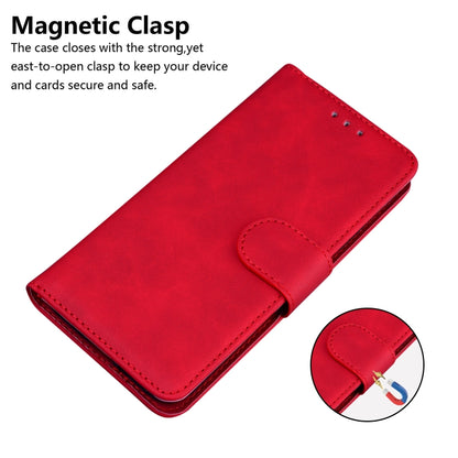 For Xiaomi Redmi K70 / K70 Pro Skin Feel Pure Color Flip Leather Phone Case(Red) - K70 Cases by buy2fix | Online Shopping UK | buy2fix