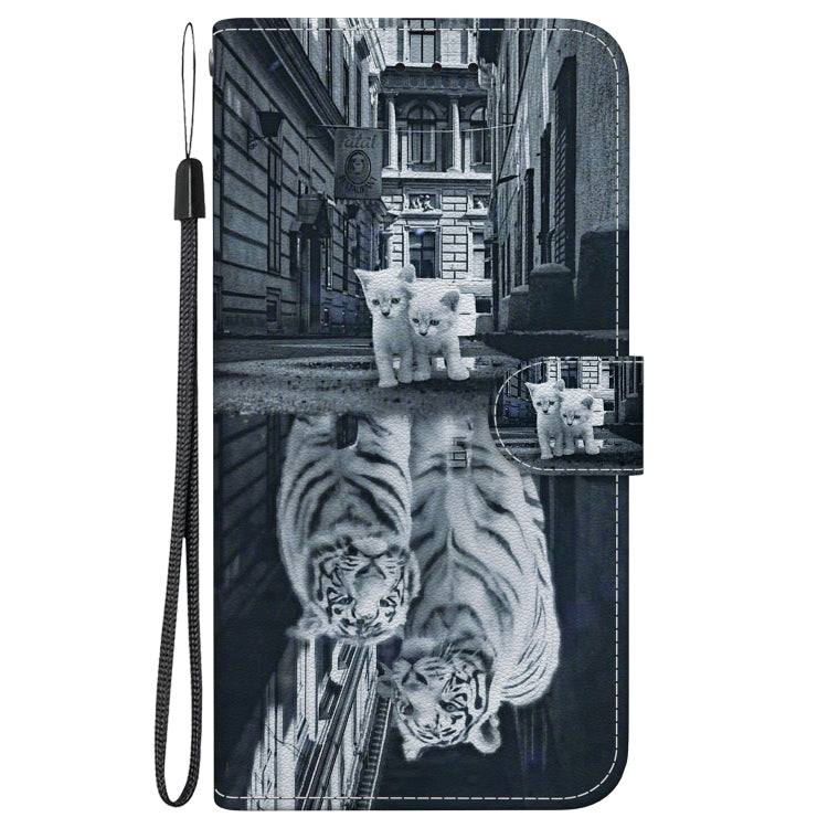 For Xiaomi Redmi K70 Pro / K70 Crystal Texture Colored Drawing Leather Phone Case(Cat Tiger Reflection) - K70 Cases by buy2fix | Online Shopping UK | buy2fix