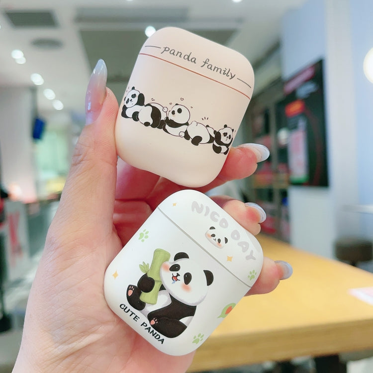 For AirPods 2 / 1 Panda Pattern Earbuds Box Frosted TPU Case(Cute Panda) - For AirPods 1/2 by buy2fix | Online Shopping UK | buy2fix