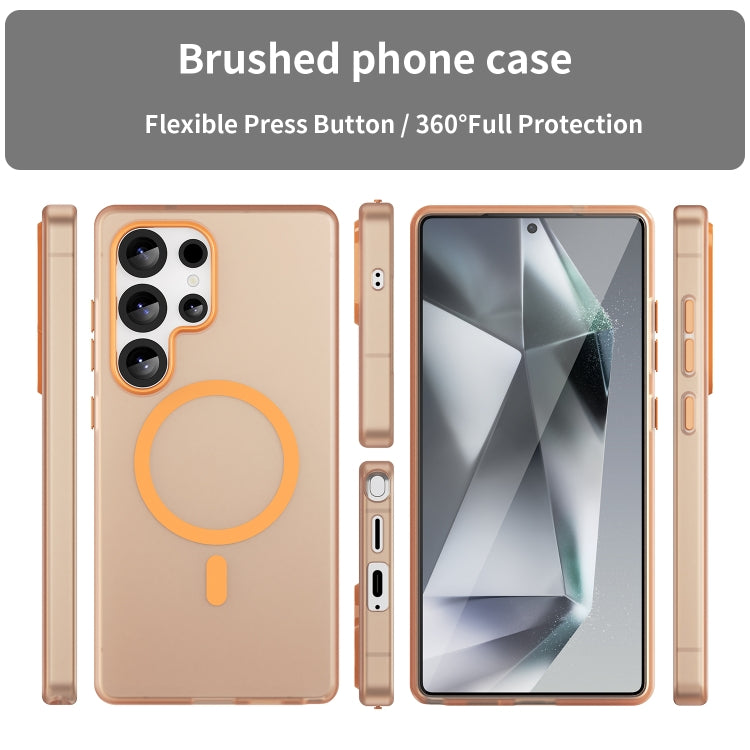 For Samsung Galaxy S25 Ultra MagSafe Frosted Translucent TPU + PC Full Coverage Phone Case(Orange) - Galaxy S25 Ultra 5G Cases by buy2fix | Online Shopping UK | buy2fix