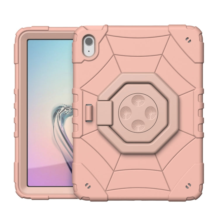 For iPad Air 11 2024 Spider Turntable Handle Stress Relief Tablet Case(Rose Gold) - iPad Air 11 2024 Cases by buy2fix | Online Shopping UK | buy2fix