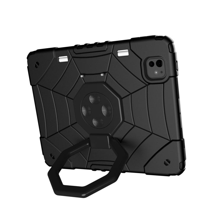 For iPad Pro 11 2024 Spider Turntable Handle Stress Relief Tablet Case(Black) - iPad Pro 11 2024 Cases by buy2fix | Online Shopping UK | buy2fix