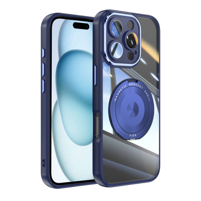 For iPhone 16 Pro Max 360 Holder Magsafe Acrylic Hybrid TPU Phone Case(Blue) - iPhone 16 Pro Max Cases by buy2fix | Online Shopping UK | buy2fix