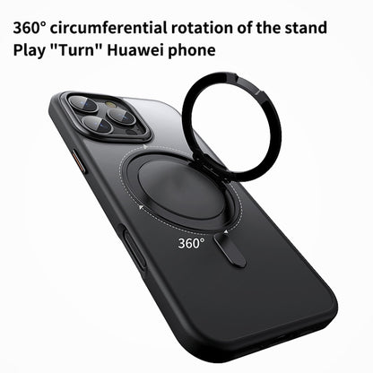 For iPhone 16 Pro Max 360 Rotating MagSafe Magnetic Frosted Phone Case(Black) - iPhone 16 Pro Max Cases by buy2fix | Online Shopping UK | buy2fix