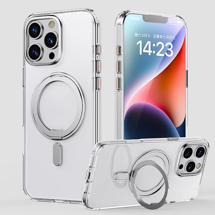 For iPhone 16 Pro 360 Rotating MagSafe Magnetic Frosted Phone Case(Transparent) - iPhone 16 Pro Cases by buy2fix | Online Shopping UK | buy2fix