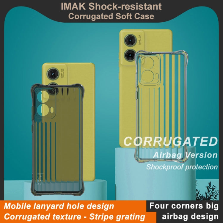 For Motorola Moto G85 5G IMAK Corrugated Texture Airbag TPU Phone Case(Transparent Black) - Motorola Cases by imak | Online Shopping UK | buy2fix