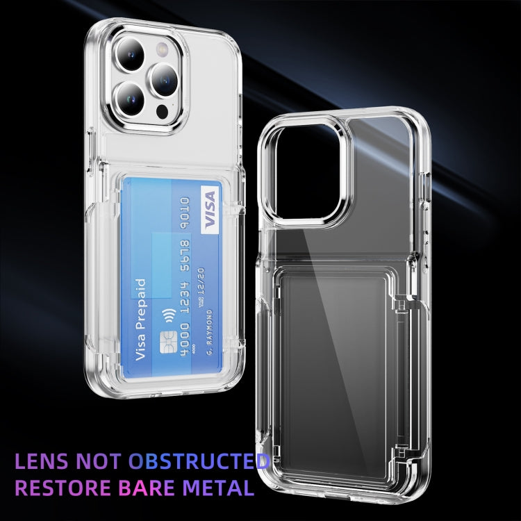 For iPhone 16 Pro Card Holder Acrylic Hybrid TPU Phone Case(Transparent) - iPhone 16 Pro Cases by buy2fix | Online Shopping UK | buy2fix