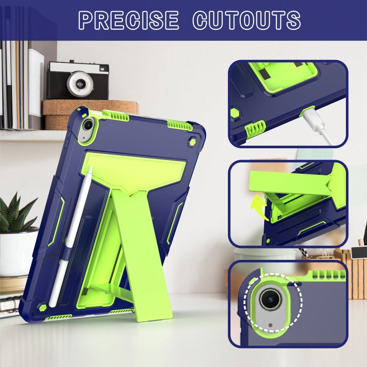 For iPad Air 11 2024 T Holder Robot Silicone Hybrid PC Tablet Case(Navy Yellow Green) - iPad Air 11 2024 Cases by buy2fix | Online Shopping UK | buy2fix