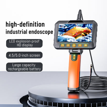 T27 5 inch IPS Color Screen 5.5mm Single Camera Handheld Hard Cable HD Industrial Endoscope, Length:3.5m(Orange Black) -  by buy2fix | Online Shopping UK | buy2fix