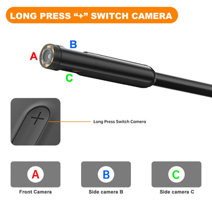 Y15 7.9mm Triple Camera WiFi Connected Hard Cable HD Industrial Endoscope, Length:10m(Black) -  by buy2fix | Online Shopping UK | buy2fix