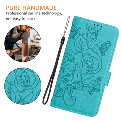 For Blackview A52 Embossed Rose RFID Anti-theft Leather Phone Case(Light Blue) - More Brand by buy2fix | Online Shopping UK | buy2fix