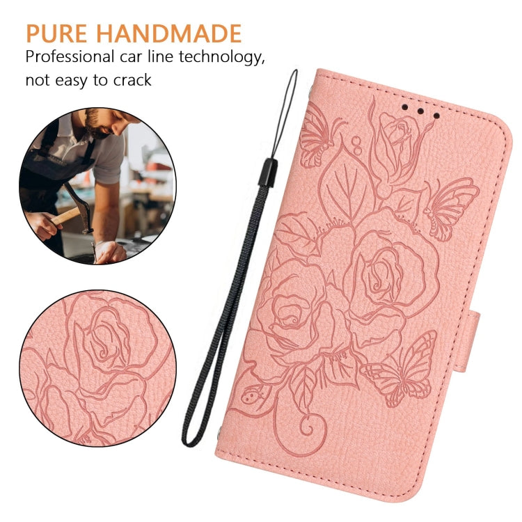 For Blackview A52 Embossed Rose RFID Anti-theft Leather Phone Case(Pink) - More Brand by buy2fix | Online Shopping UK | buy2fix