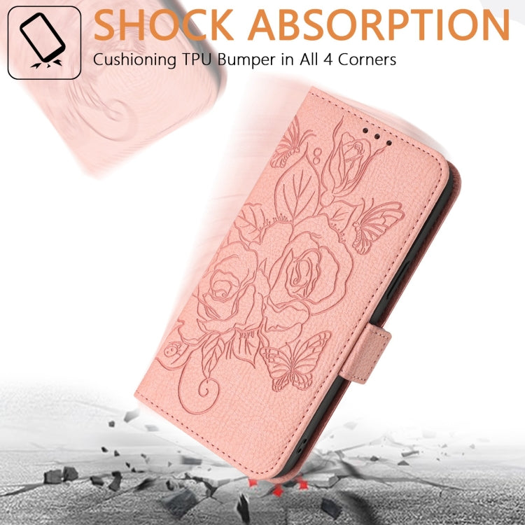 For Blackview Color 8 / Oscal Modern 8 Embossed Rose RFID Anti-theft Leather Phone Case(Pink) - More Brand by buy2fix | Online Shopping UK | buy2fix