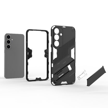 For Samsung Galaxy S25+ 5G Punk Armor 2 in 1 PC + TPU Shockproof Phone Case with Invisible Holder(White) - Galaxy S25+ 5G Cases by buy2fix | Online Shopping UK | buy2fix