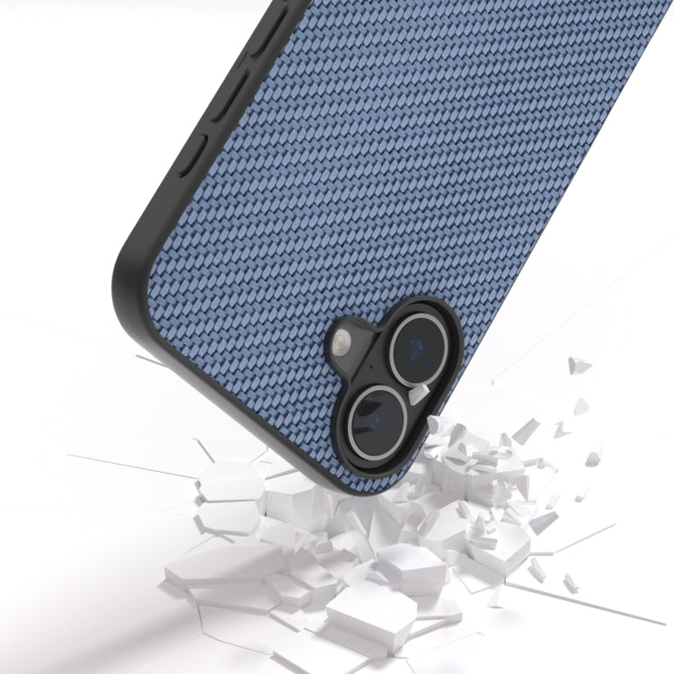 For iPhone 16 Carbon Fiber Texture Protective Phone Case(Light Blue) - iPhone 16 Cases by buy2fix | Online Shopping UK | buy2fix