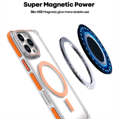 For iPhone 16 Pro Dual-Color Clear Acrylic Hybrid TPU Lens Flip Holder MagSafe Phone Case(Orange) - iPhone 16 Pro Cases by buy2fix | Online Shopping UK | buy2fix