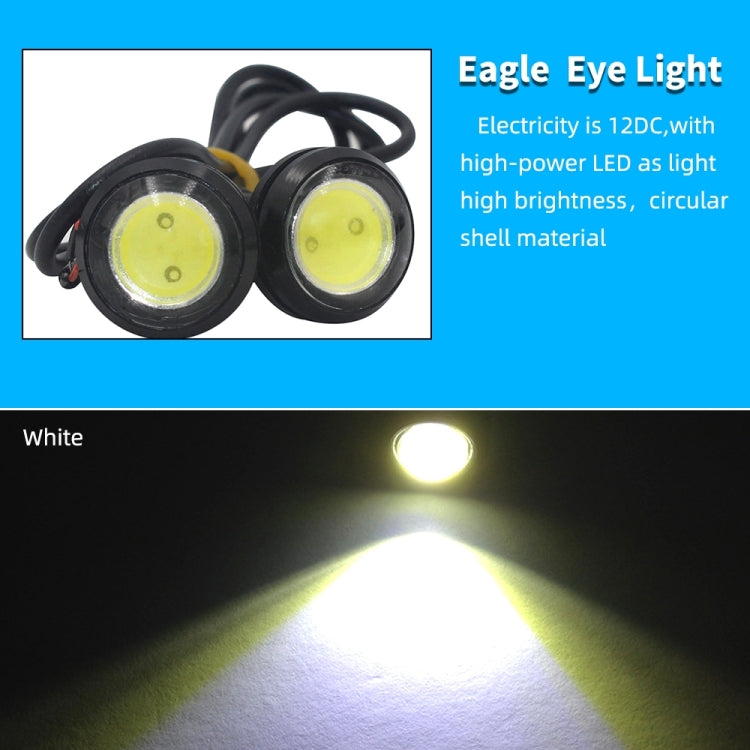 10pcs 23mm 1.5W DC12V Motorcycle Eagle Eye Light Double Lens Strobe Light(White Light) - Eagle Eye Lights by buy2fix | Online Shopping UK | buy2fix