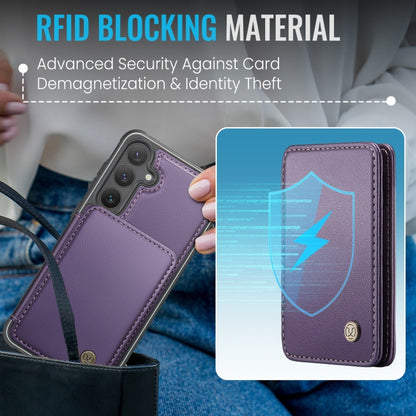 For Samsung Galaxy S24+ 5G JEEHOOD J05 Business Magnetic Style RFID Leather Phone Case(Purple) - Galaxy S24+ 5G Cases by JEEHOOD | Online Shopping UK | buy2fix