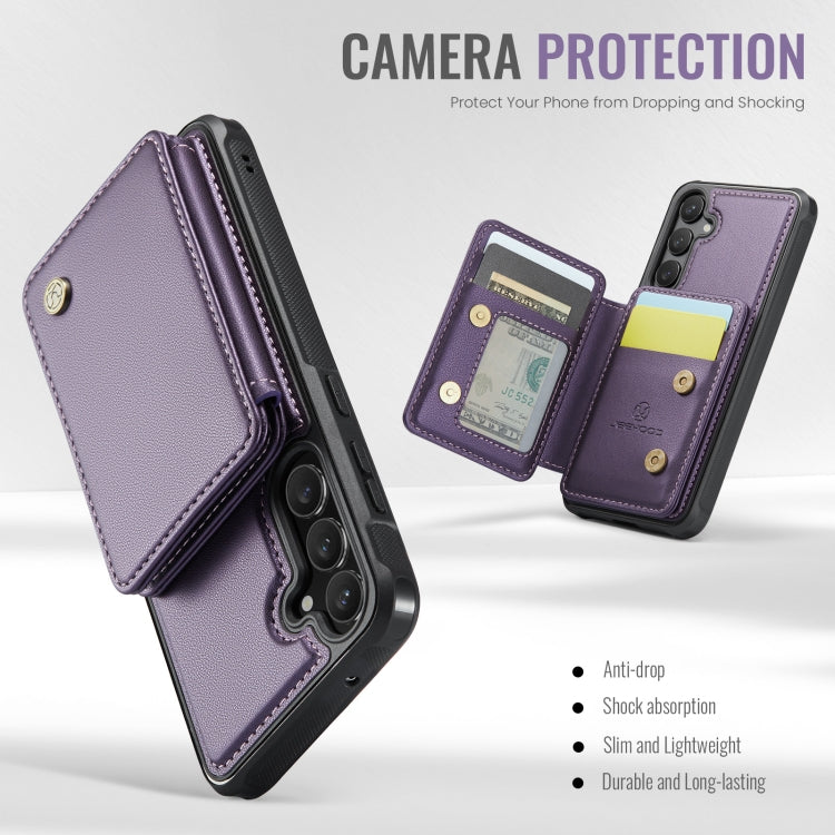 For Samsung Galaxy S23 FE 5G JEEHOOD J05 Business Magnetic Style RFID Leather Phone Case(Purple) - Galaxy S23 FE 5G Cases by JEEHOOD | Online Shopping UK | buy2fix