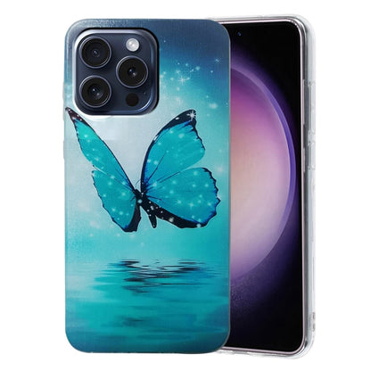 For iPhone 16 Pro Max Colored Drawing Pattern TPU Phone Case(Butterfly) - iPhone 16 Pro Max Cases by buy2fix | Online Shopping UK | buy2fix