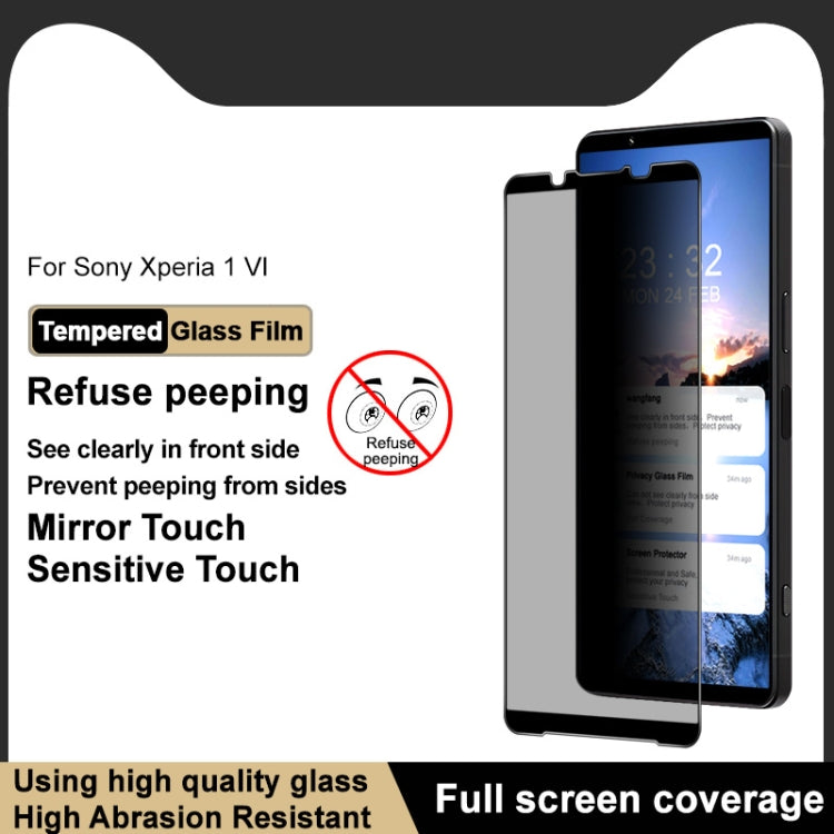 For Sony Xperia 1 VI imak HD Full Screen Anti-spy Tempered Glass Protective Film - Sony Tempered Glass by imak | Online Shopping UK | buy2fix