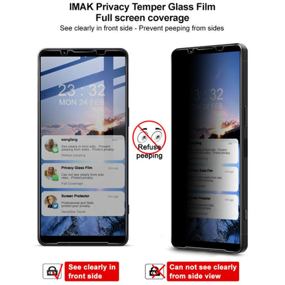 For Sony Xperia 1 VI imak HD Full Screen Anti-spy Tempered Glass Protective Film - Sony Tempered Glass by imak | Online Shopping UK | buy2fix