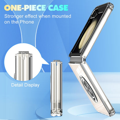 For Samsung Galaxy Z Flip6 5G MagSafe Transparent PC Folding Phone Case with Ring Holder - Galaxy Z Flip6 5G Cases by buy2fix | Online Shopping UK | buy2fix