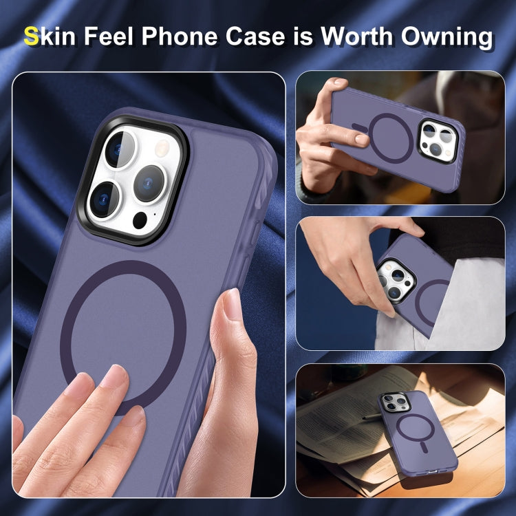 For iPhone 12 Pro Max Skin Feel Airbag Shockproof MagSafe Phone Case(Purple) - iPhone 12 Pro Max Cases by buy2fix | Online Shopping UK | buy2fix