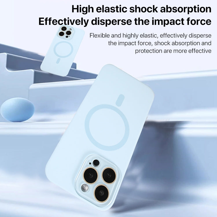 For iPhone 16 Liquid Silicone MagSafe Full Coverage Phone Case with Lens Film(Blue) - iPhone 16 Cases by buy2fix | Online Shopping UK | buy2fix