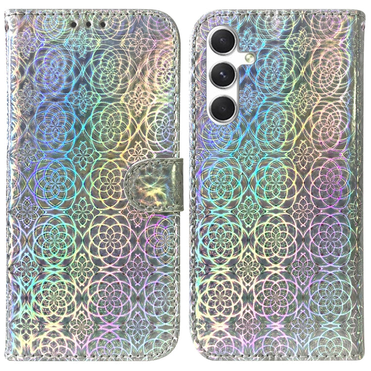 For Samsung Galaxy S25+ 5G Colorful Magnetic Buckle Leather Phone Case(Silver) - Galaxy S25+ 5G Cases by buy2fix | Online Shopping UK | buy2fix