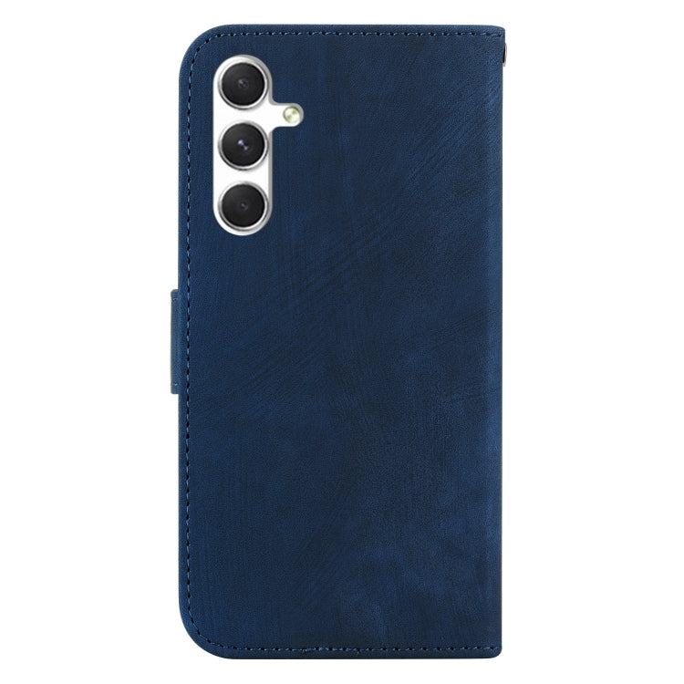 For Samsung Galaxy S25+ 5G Little Tiger Embossed Leather Phone Case(Dark Blue) - Galaxy S25+ 5G Cases by buy2fix | Online Shopping UK | buy2fix